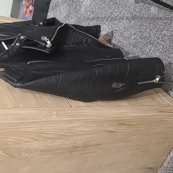 Black Leather Coat - Picture 2 of 2